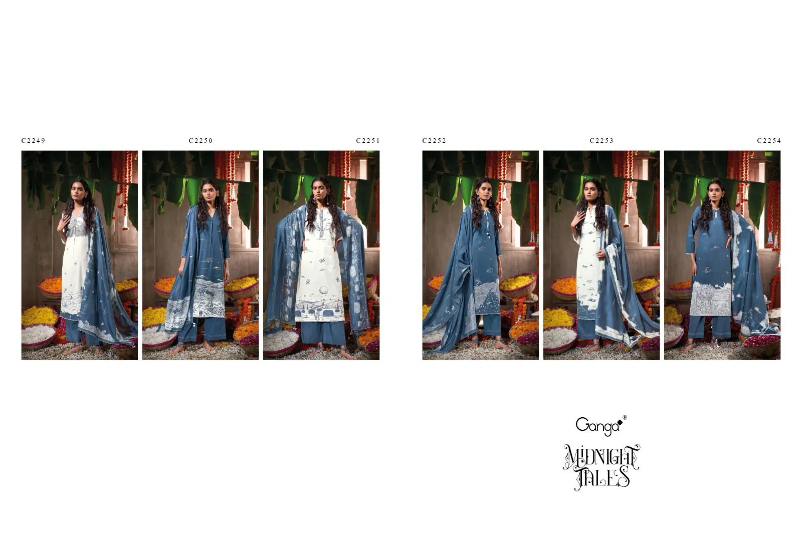 Midnight Tales By Ganga Cotton Printed Dress Material Orders In India